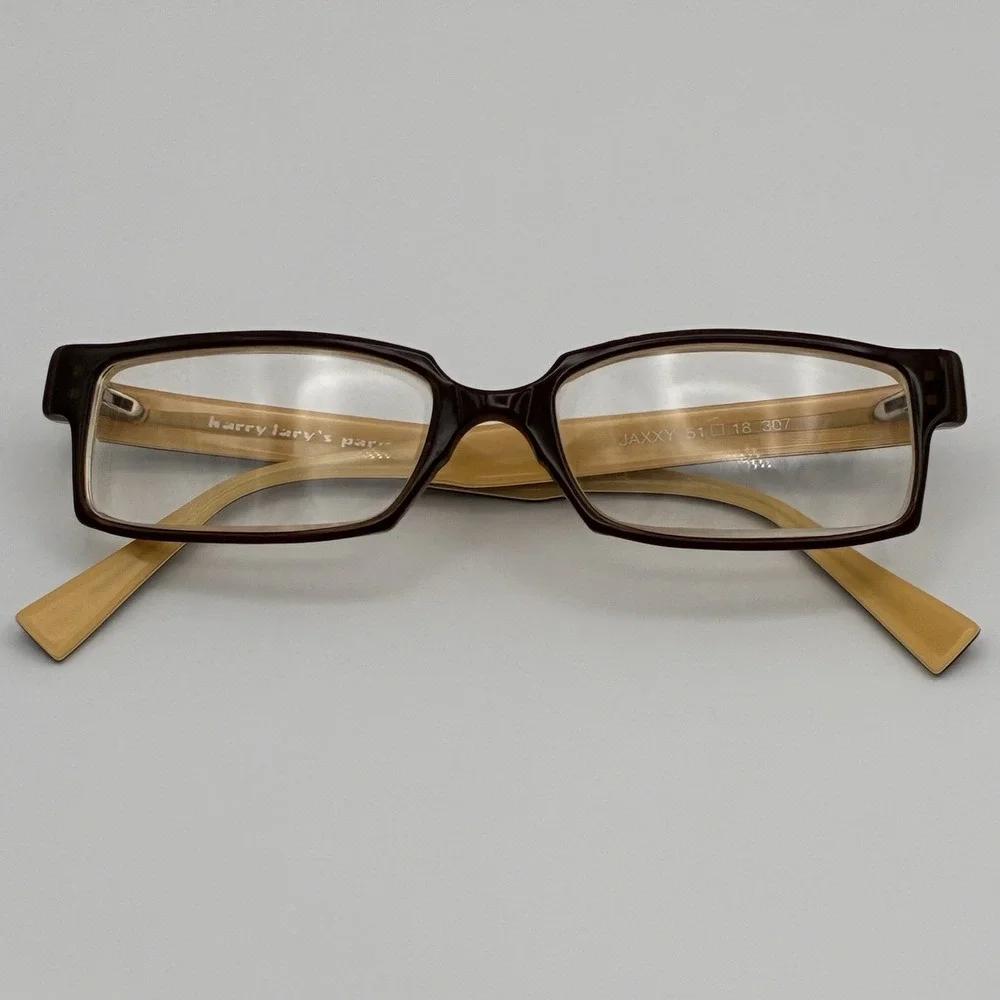 Harry Lary's Jaxxy eyeglasses Banana Brown Vintage Rare 51 18 307